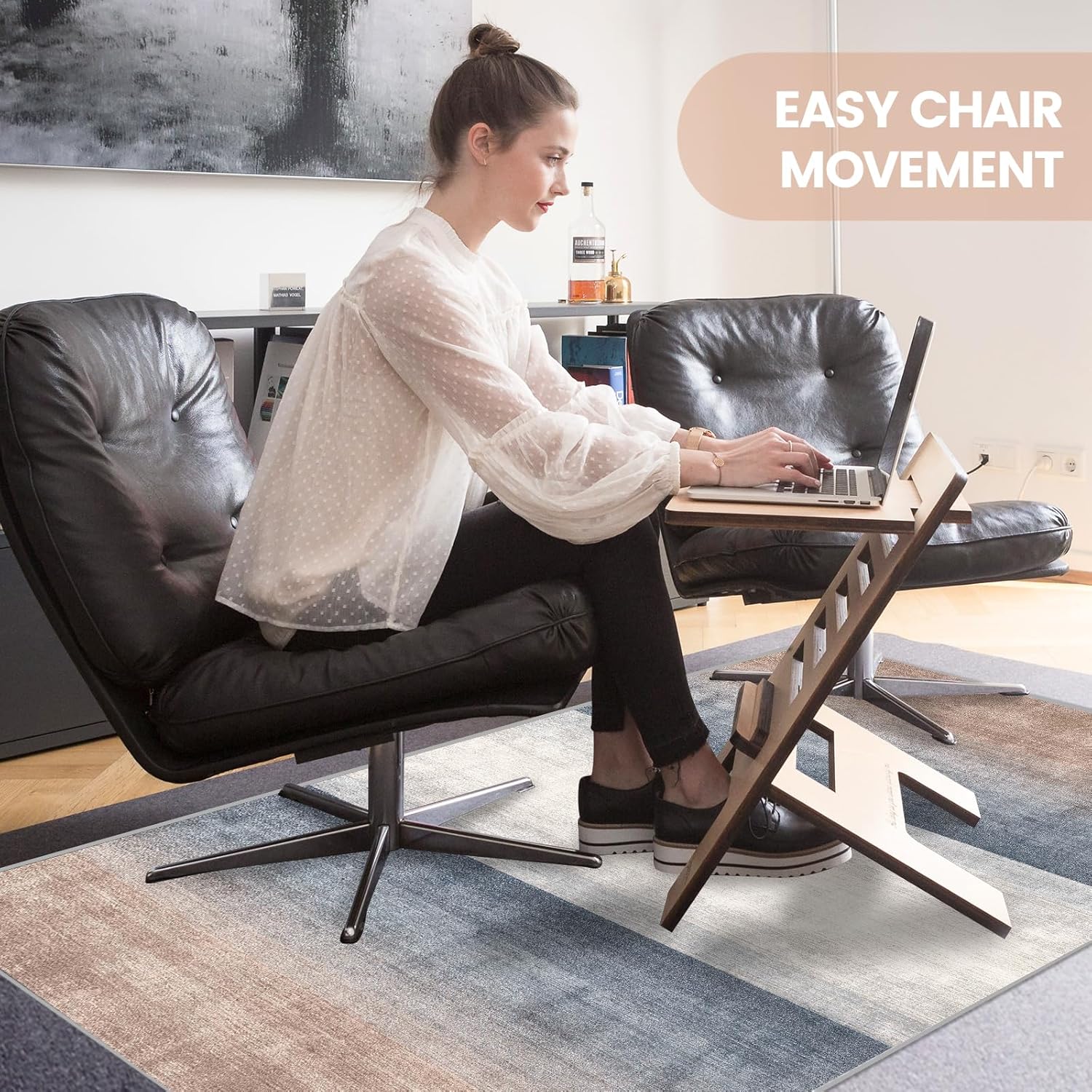Tapete para silla de oficina para suelo de madera dura, 2.62 libras antideslizante Hi-Q tapete para silla de escritorio para suelos de madera dura y