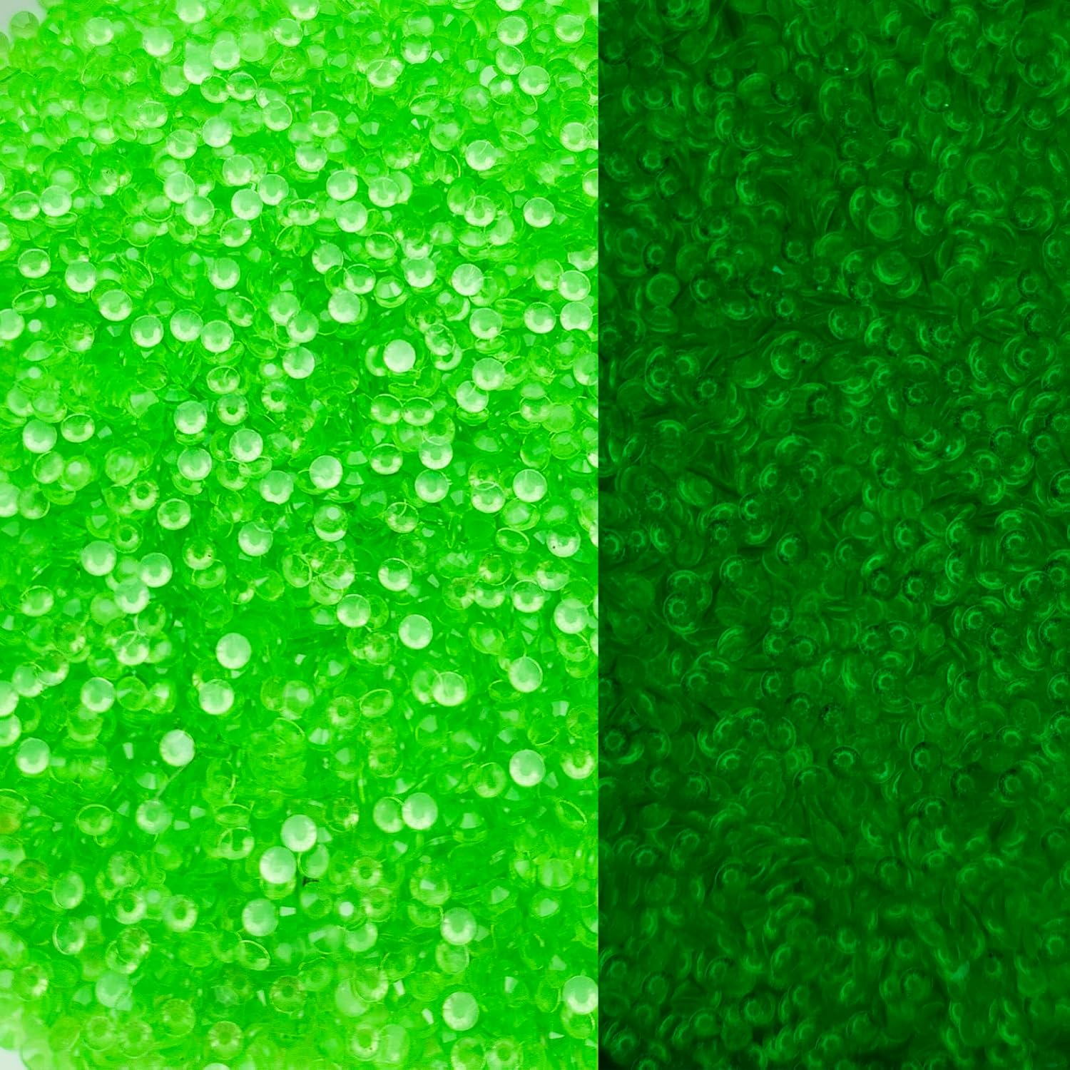 4500 diamantes de imitación de resina con parte trasera plana de 0.157 pulgadas, que brillan en la oscuridad, cristales transparentes con parte