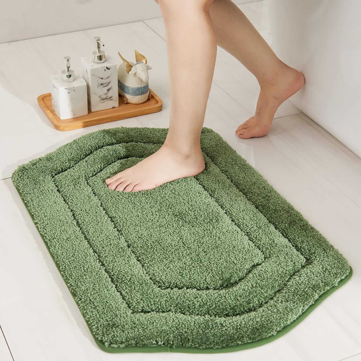 COSY HOMEER Alfombras extra gruesas para el baño, juego de toallas de baño antideslizantes, hilo de felpa suave, peludo y 100% poliéster fuerte,