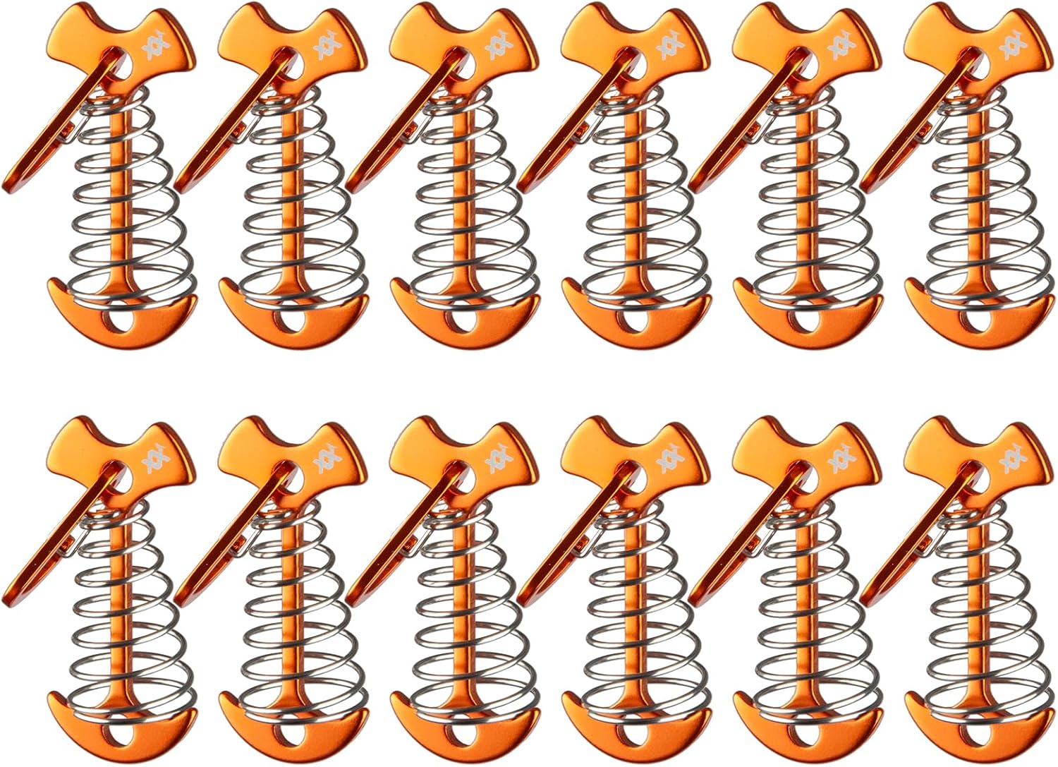 12 estacas de aluminio para tienda de campaña AVOFOREST para amarrar, clavijas de anclaje para cubierta de espina de pescado, tensores de cuerda