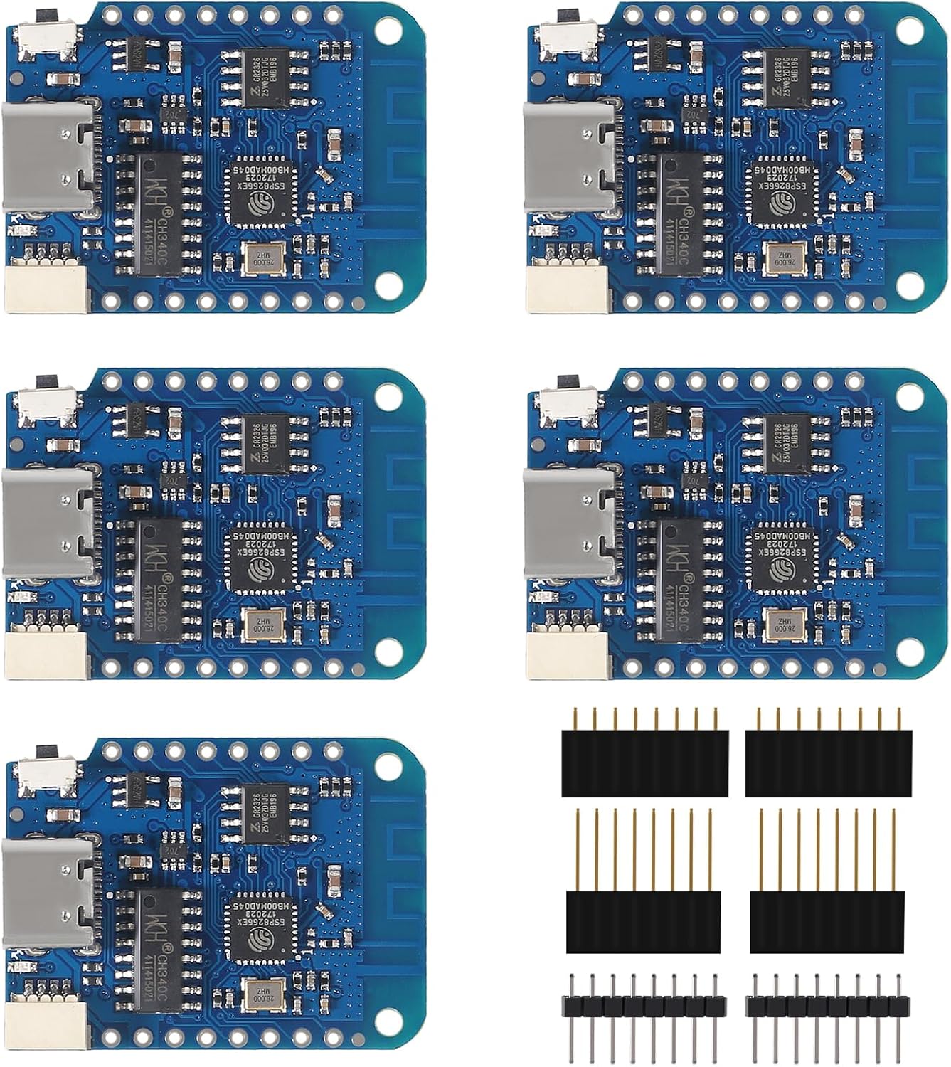 5pcs WeMos D1 Mini V4.0.0 Tipo-C USB WiFi Internet de las Cosas Basado en la Junta ESP8266 4MB Compatible con Arduino MicroPython Nodemcu (V4.0.0