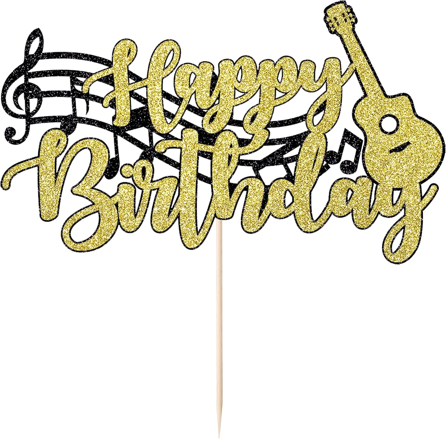 Decoración para tartas de guitarra, nota musical, decoración para tartas de cumpleaños, instrumentos musicales para decoración de pastel de
