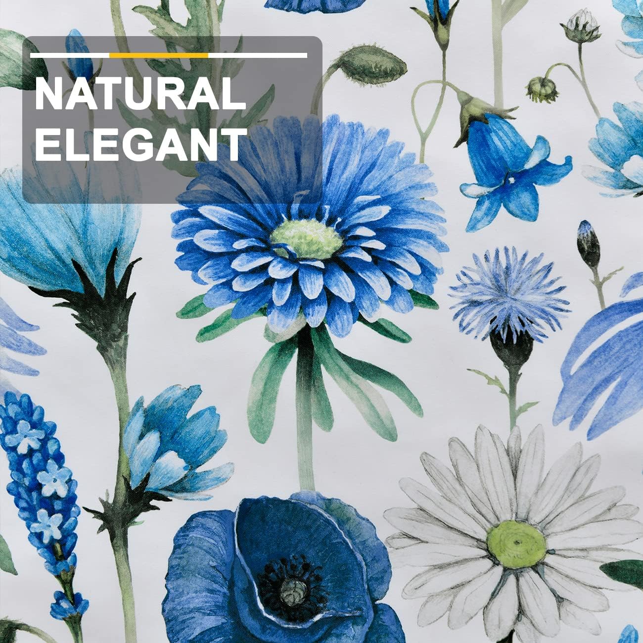 Cortinas florales para dormitorio, elegantes cortinas de oscurecimiento con estampado floral de amapola de 63 pulgadas de largo, juego de 2 paneles