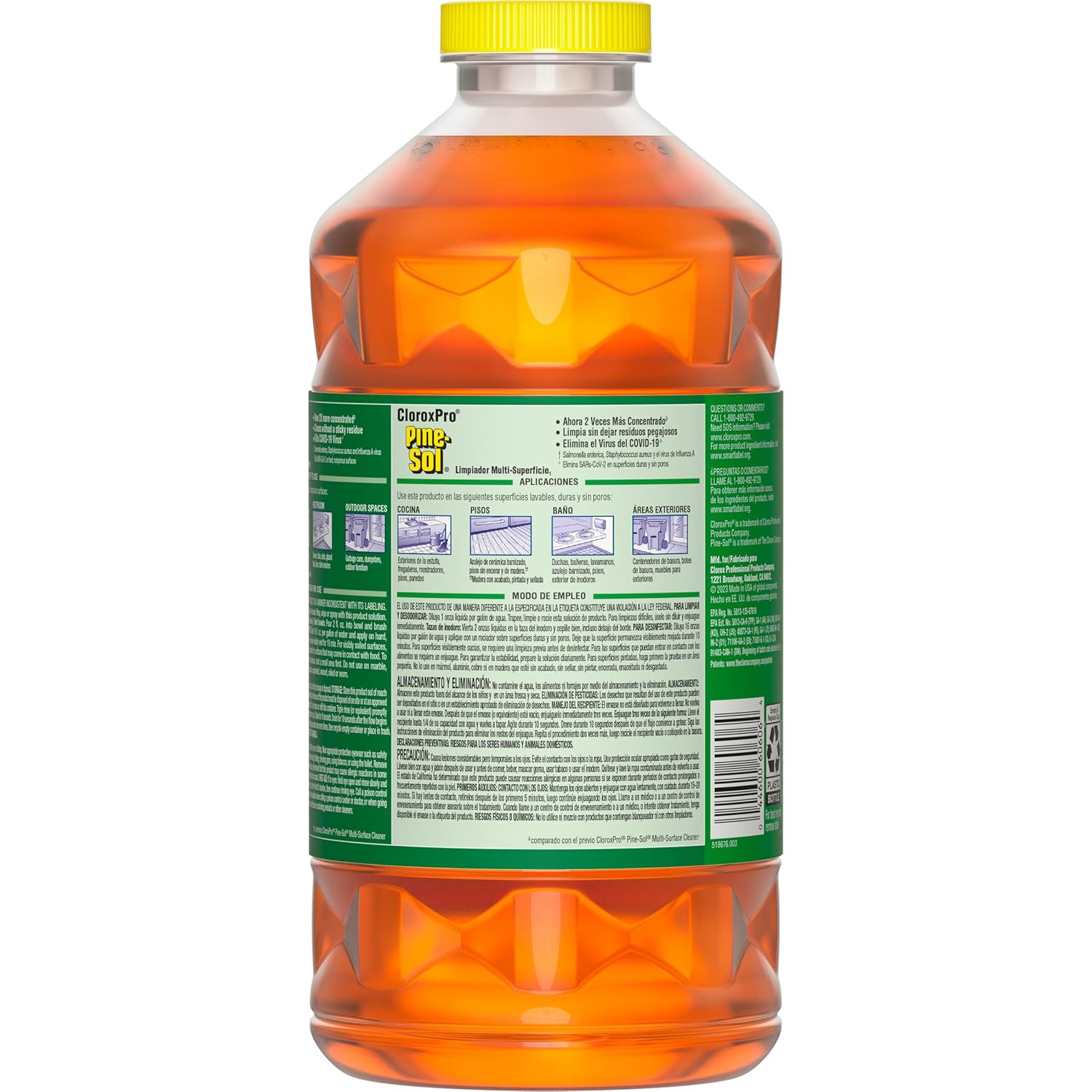 CloroxPro Pine-Sol Limpiador multisuperficie, fórmula concentrada 2X, pino original, 80 onzas líquidas, paquete de 3