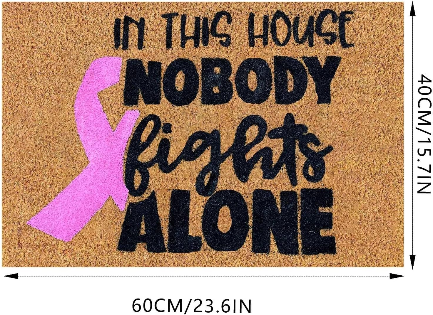 Felpudos de 24 x 16 pulgadas, diseño de cinta rosa para concientización sobre el cáncer de mama, para mujeres, jóvenes, niñas, regalos para