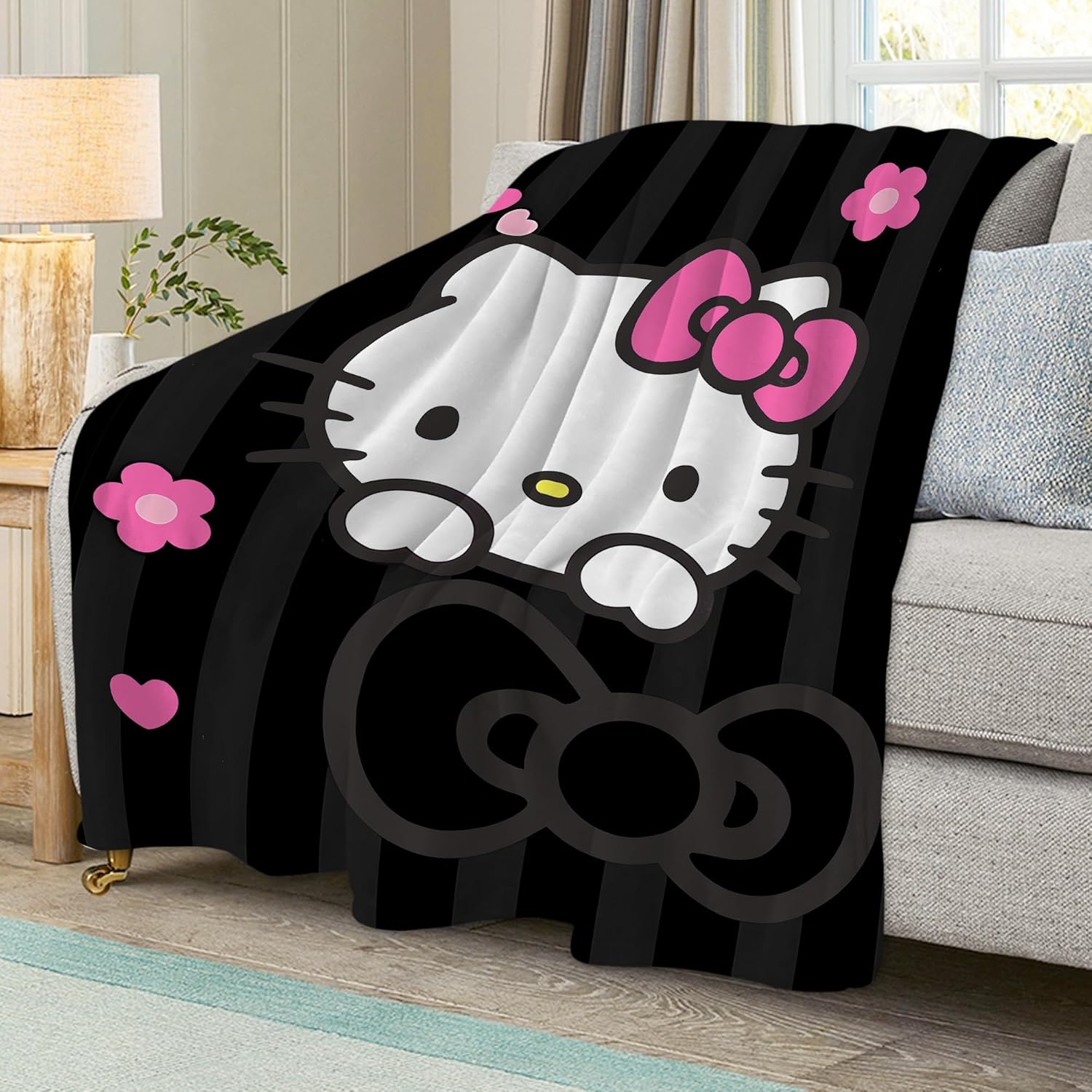 Manta de dibujos animados con dibujos animados, funda súper suave de franela acogedora para niños y niñas, sofá, ropa de cama y decoración de sala