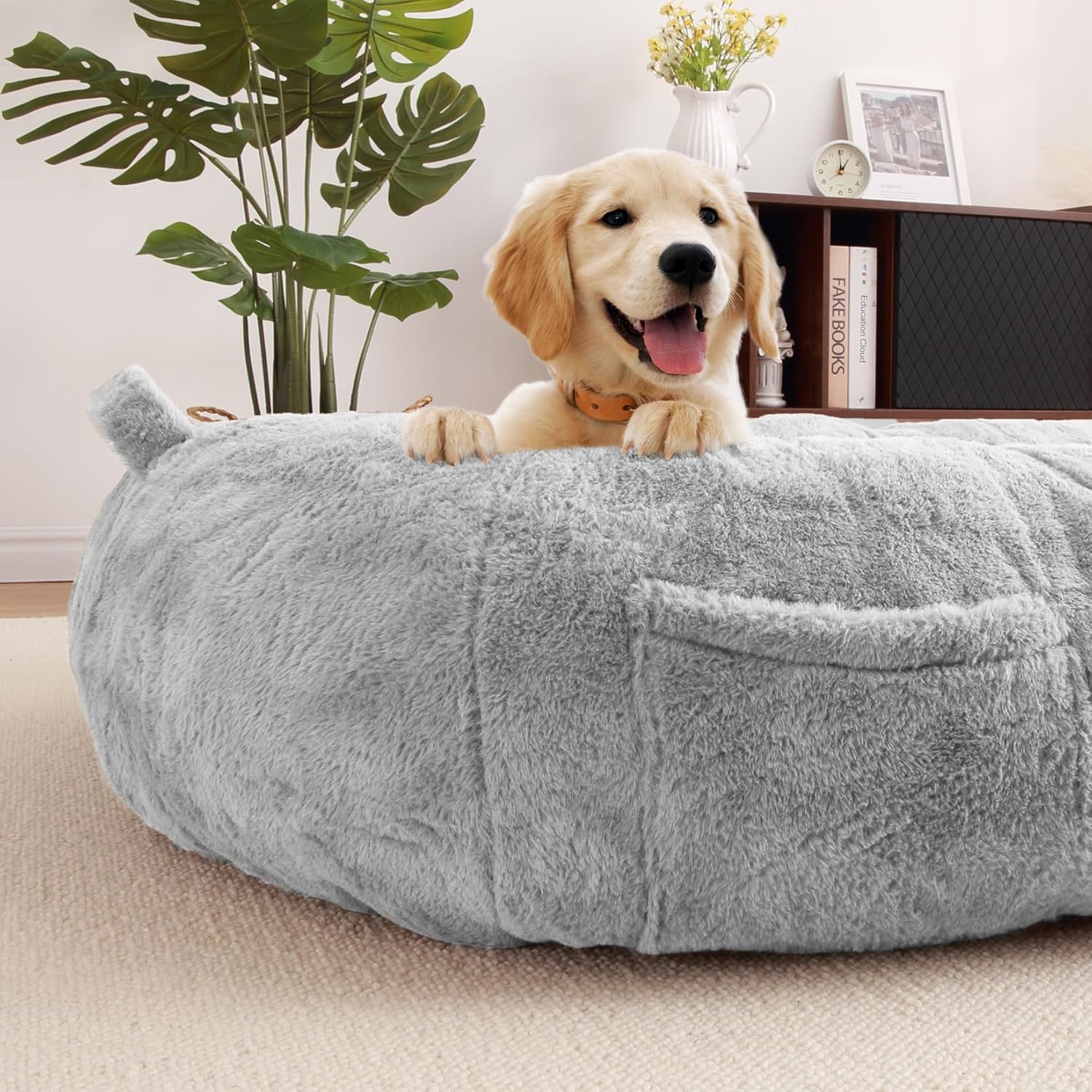 Cama gigante para perros para hombres y mujeres, 75 x 48 x 14 pulgadas, cama lavable y de felpa para perros, adecuada para adultos, cama de tamaño