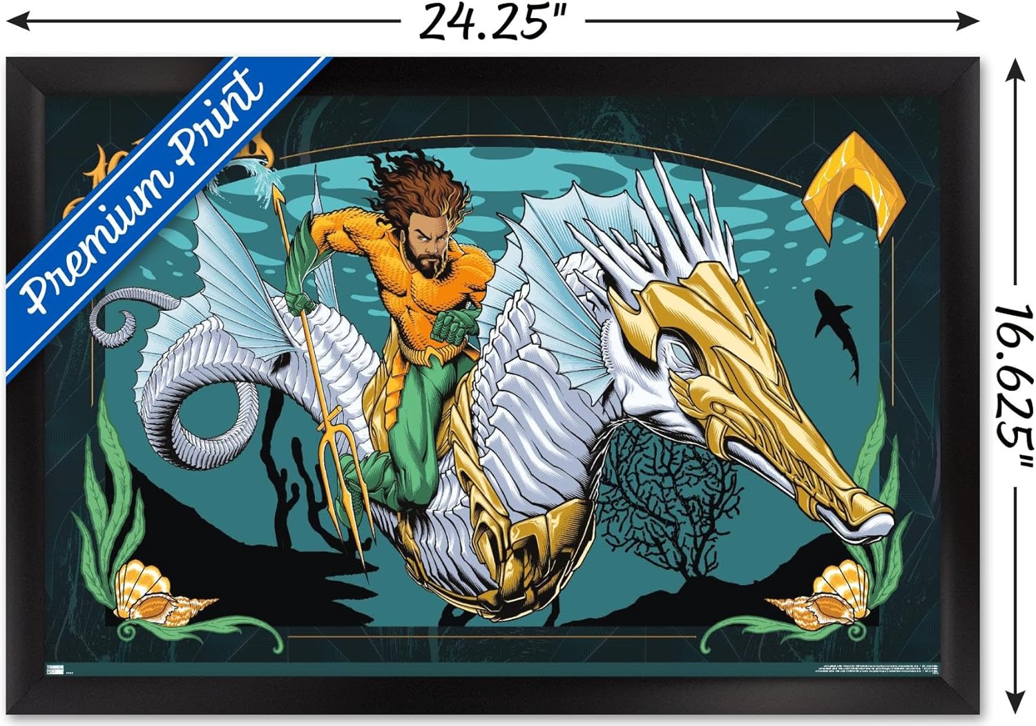 Trends International DC Comics Movie Aquaman y el Reino Perdido – Póster de pared con ilustración de Aquaman, 14.72 x 22.37 pulgadas, versión