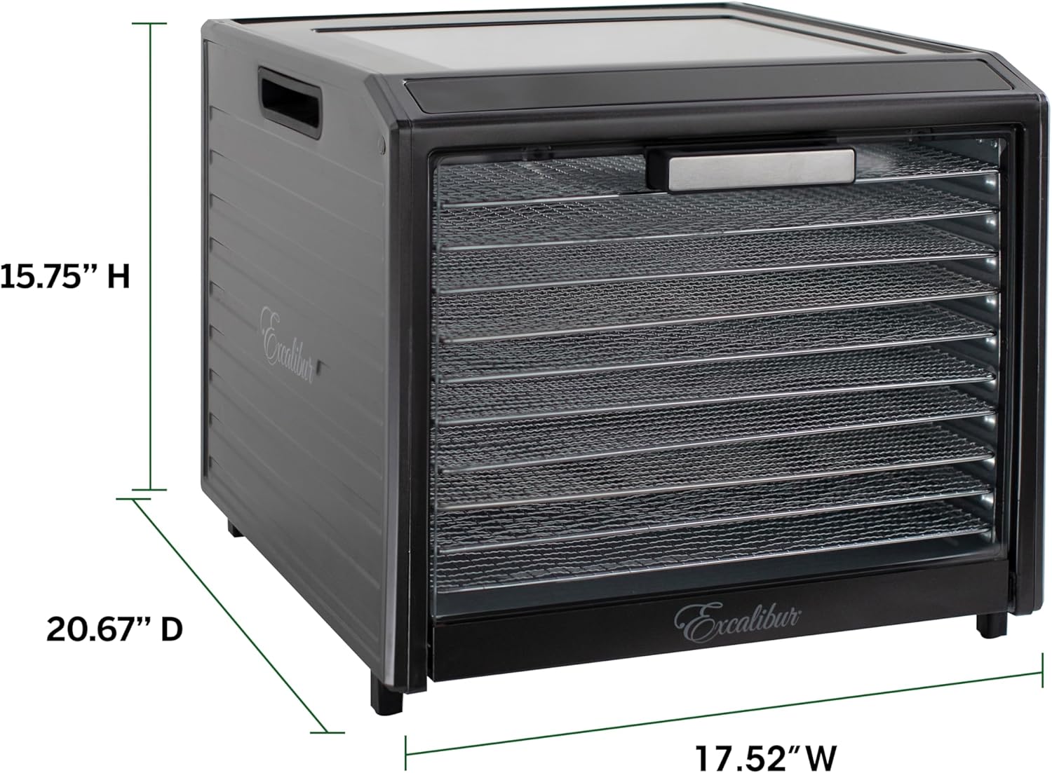 Excalibur Deshidratador eléctrico de alimentos Serie Performance de 10 bandejas con control de temperatura ajustable, incluye bandejas de secado de