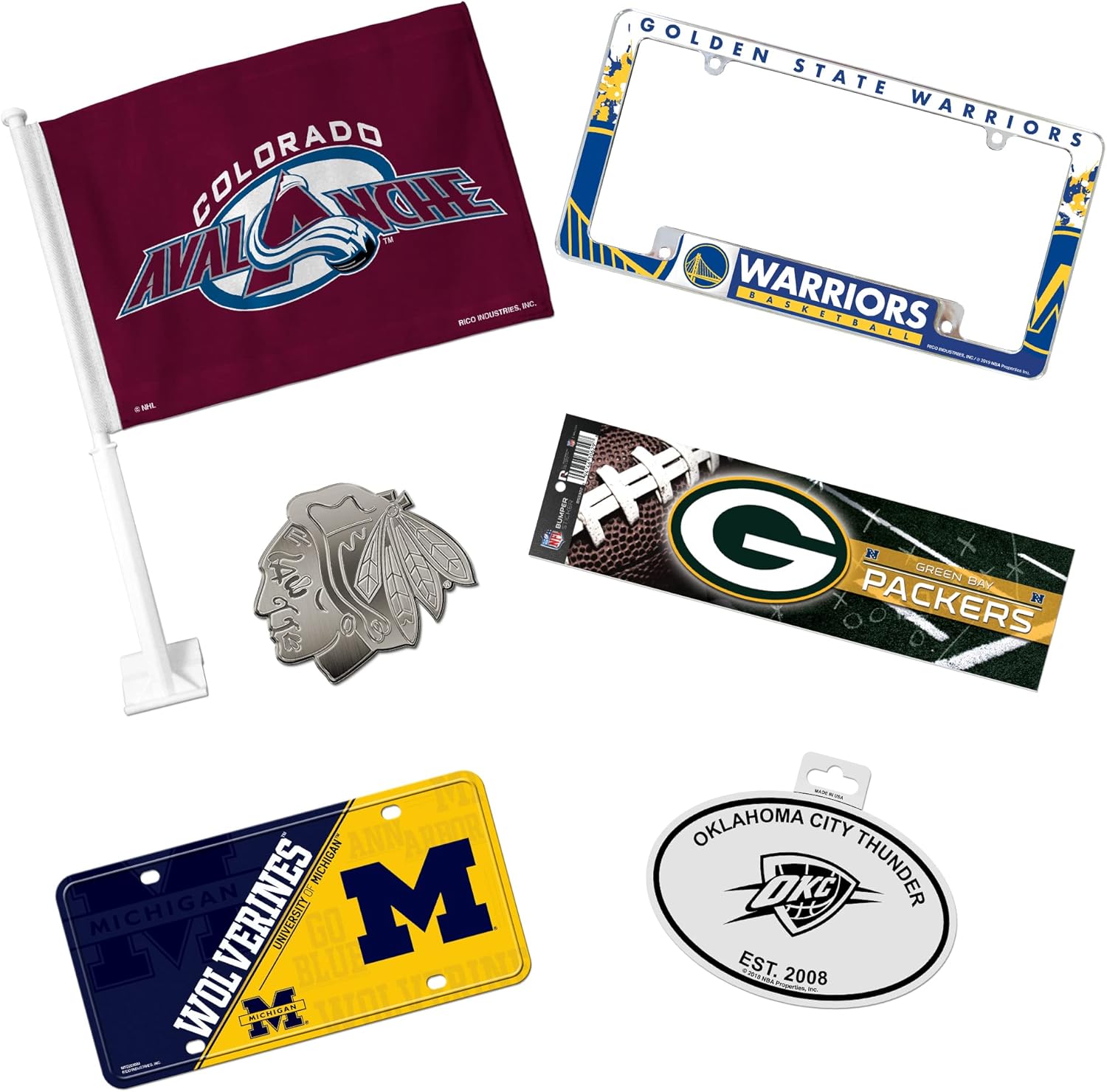 Rico Industries NFL – Bandera de doble cara para automóvil, accesorio para auto