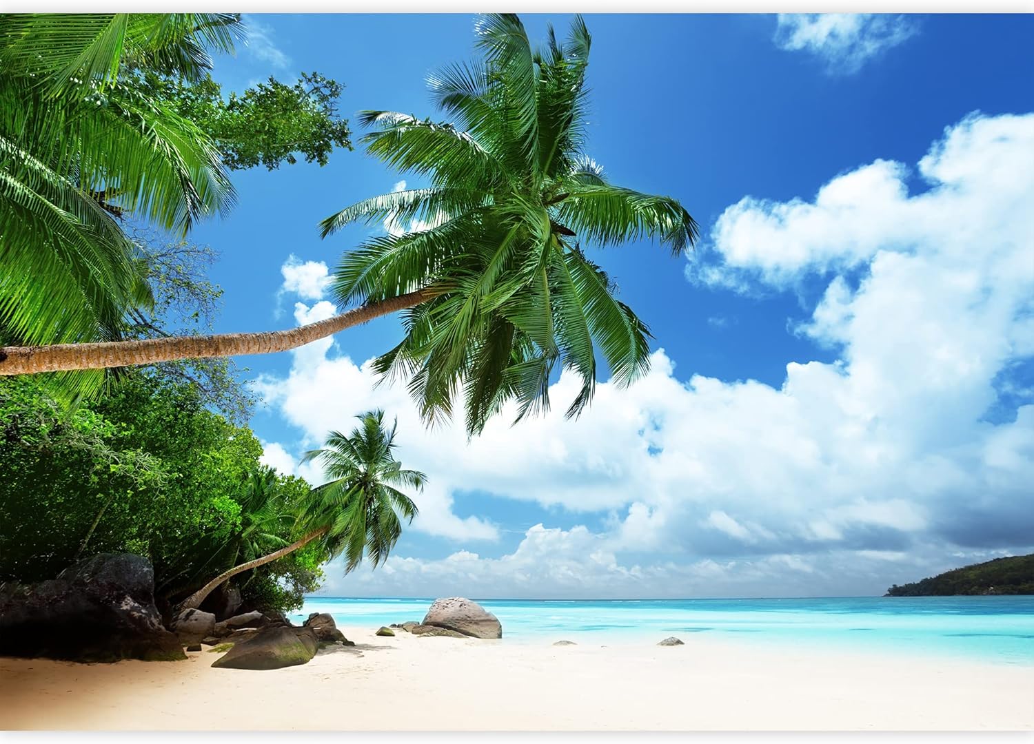 wall26 – Playa en la isla de Mahe en Seychelles – Mural de pared extraíble  Papel pintado autoadhesivo grande – 66×96 pulgadas