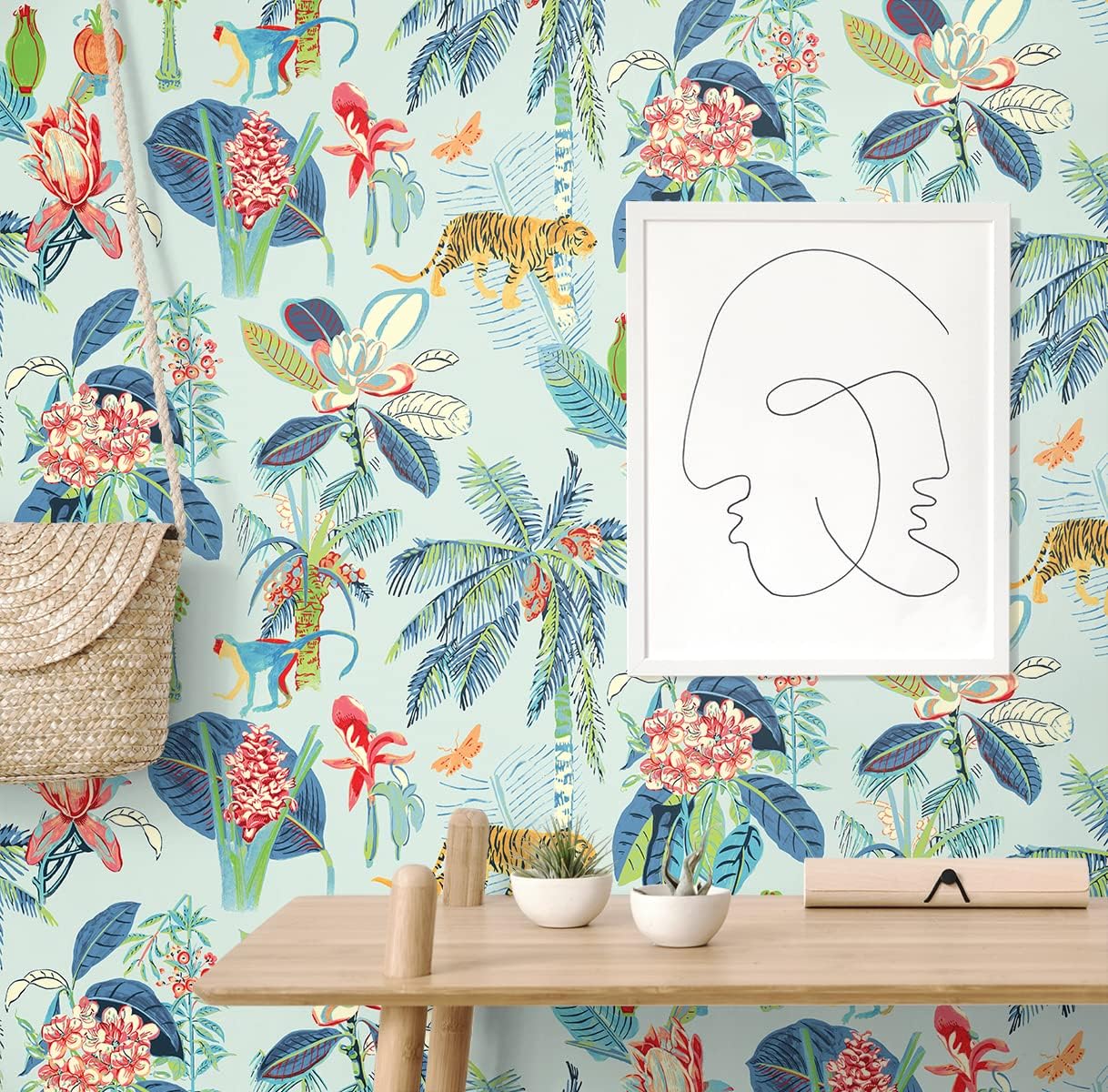 Tommy Bahama – Papel tapiz para despegar y pegar, papel tapiz caprichoso para dormitorio, tocador, cocina, autoadhesivo, vinilo, cobertura de 30.75