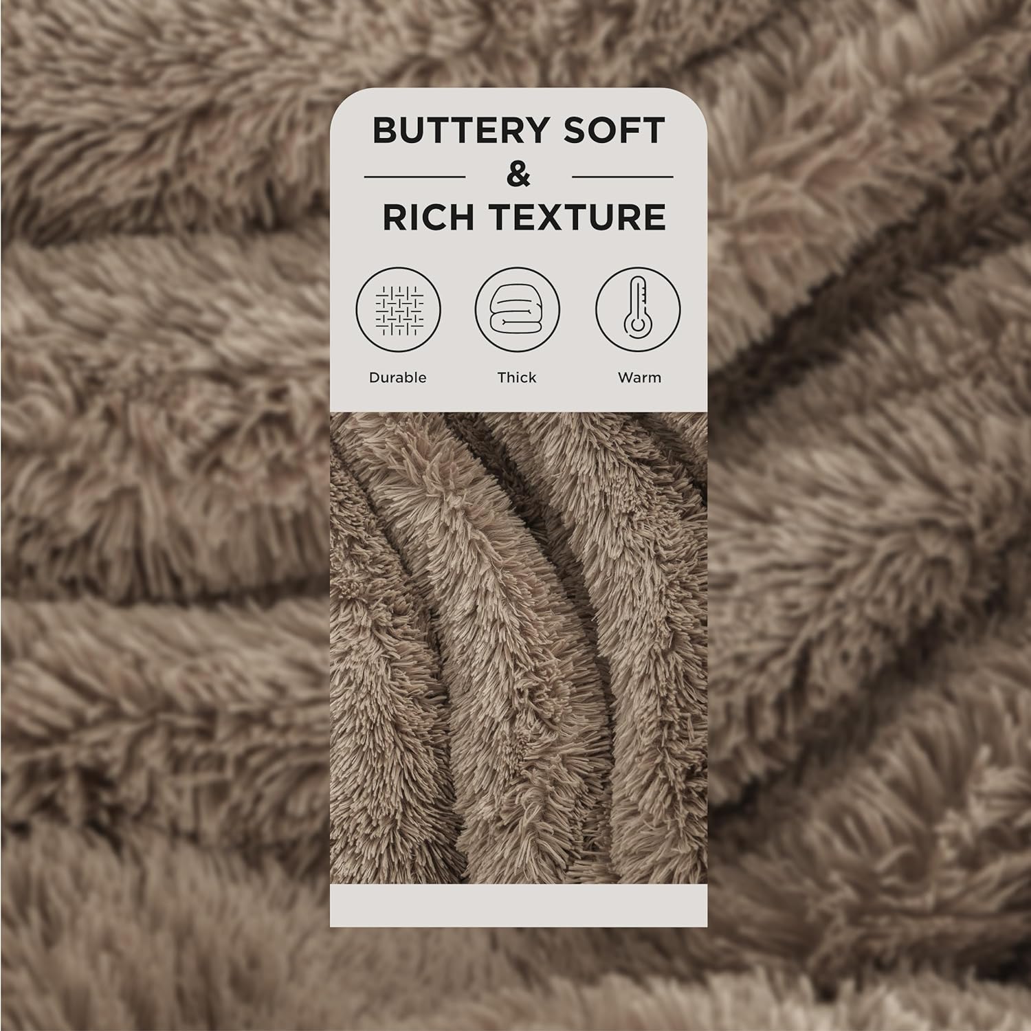Bedsure – Mantas de piel sintética tamaño Queen color gris pardo, esponjosas y peludas, sherpa suave y grueso, regalo decorativo de teñido anudado,