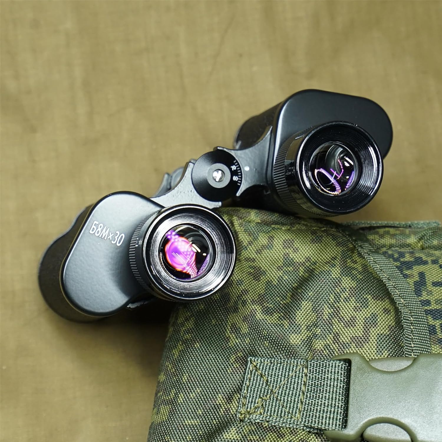 Binoculares rusos Baigish 8X30 telescopio profesional binocular del ejército de metal completo con telémetro ocular para la caza