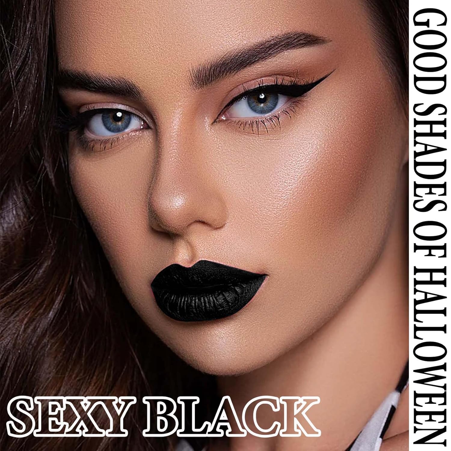 Juego de 2 delineadores de labios y lápiz labial, kit de brillo de labios de terciopelo pigmentado, juego de delineadores de labios negro mate,