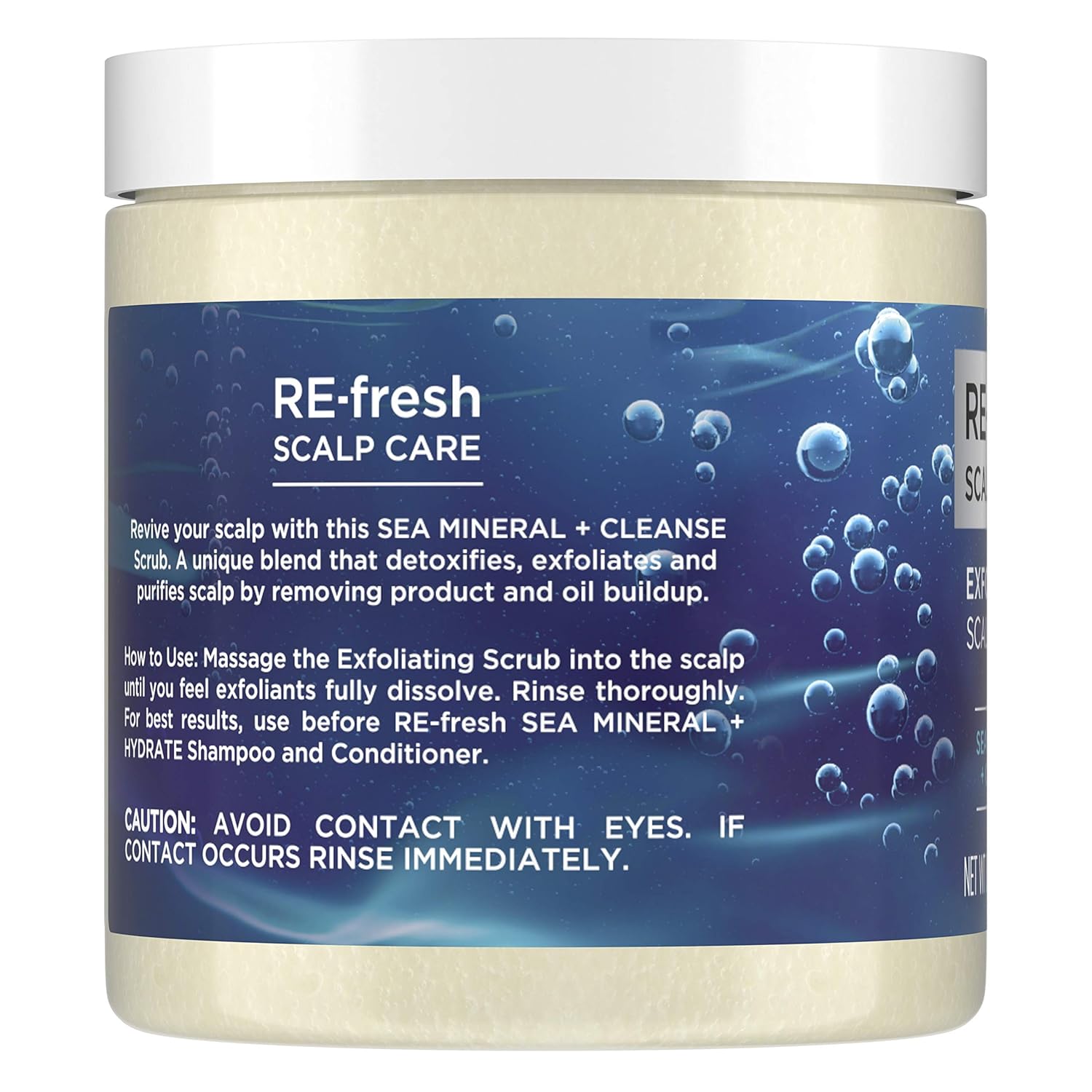 RE-fresh Cuidado del cuero cabelludo, exfoliante para el cuero cabelludo, mineral marino + limpieza (8.8 onzas)
