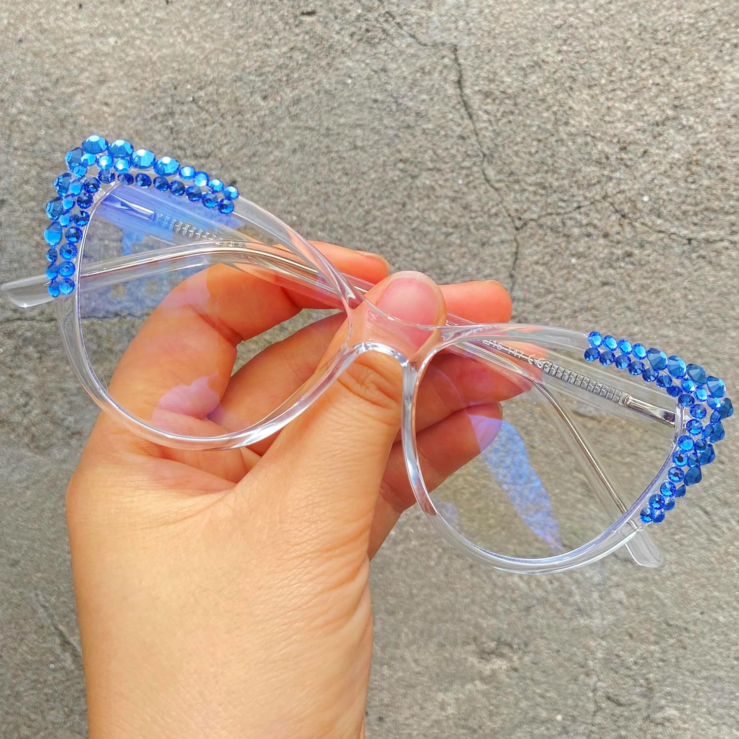 mincl Gafas de lectura bifocales con montura de cristal brillante con diamantes de imitación para mujer, lentes de sol fotocromáticos de transición