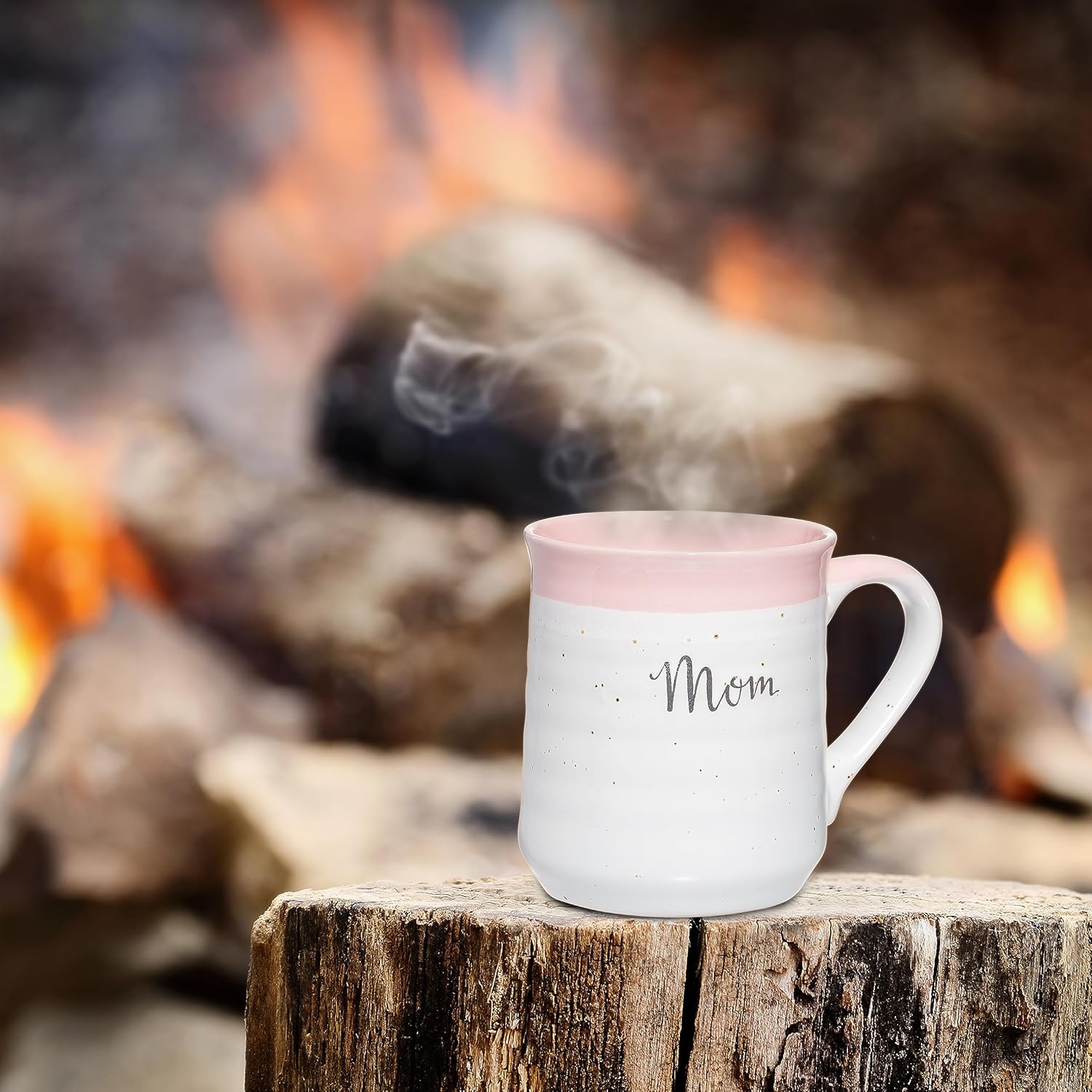 SHEFFIELD HOME Juego de tazas de café para mamá y papá, tazas de café de cerámica blanca para parejas, bonito juego de 2 (18 onzas cada una) bonitos