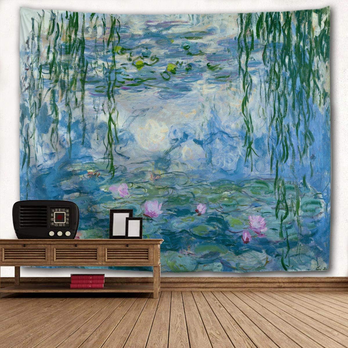 WIHVE – Tapiz para colgar en la pared, de diseño floral bohemio, hippie, psicodélico, étnico, decorativo, de tela para dormitorio, decoración del