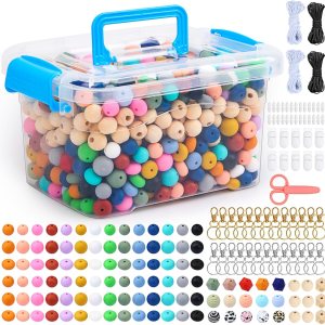 QUEFE Kit de 708 cuentas de silicona a granel para hacer llaveros, cuentas de goma de 0.59 pulgadas (0.591 in), varios estilos y colores, accesorios QUEFE Kit de 708 cuentas de silicona a granel para hacer llaveros, cuentas de goma de 0.59 pulgadas (0.591 in), varios estilos y colores, accesorios