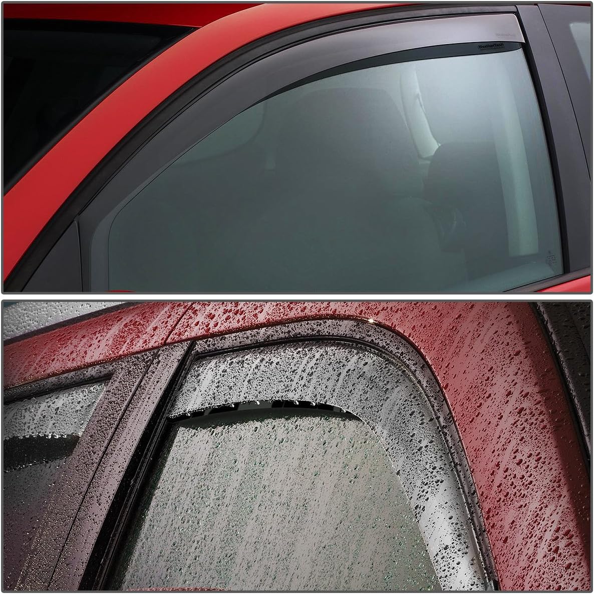 DNA MOTORING WVS-038 – Deflector de ventana de ventilación de humo oscuro, protector contra la lluviasol, 4 piezas, 1 paquete