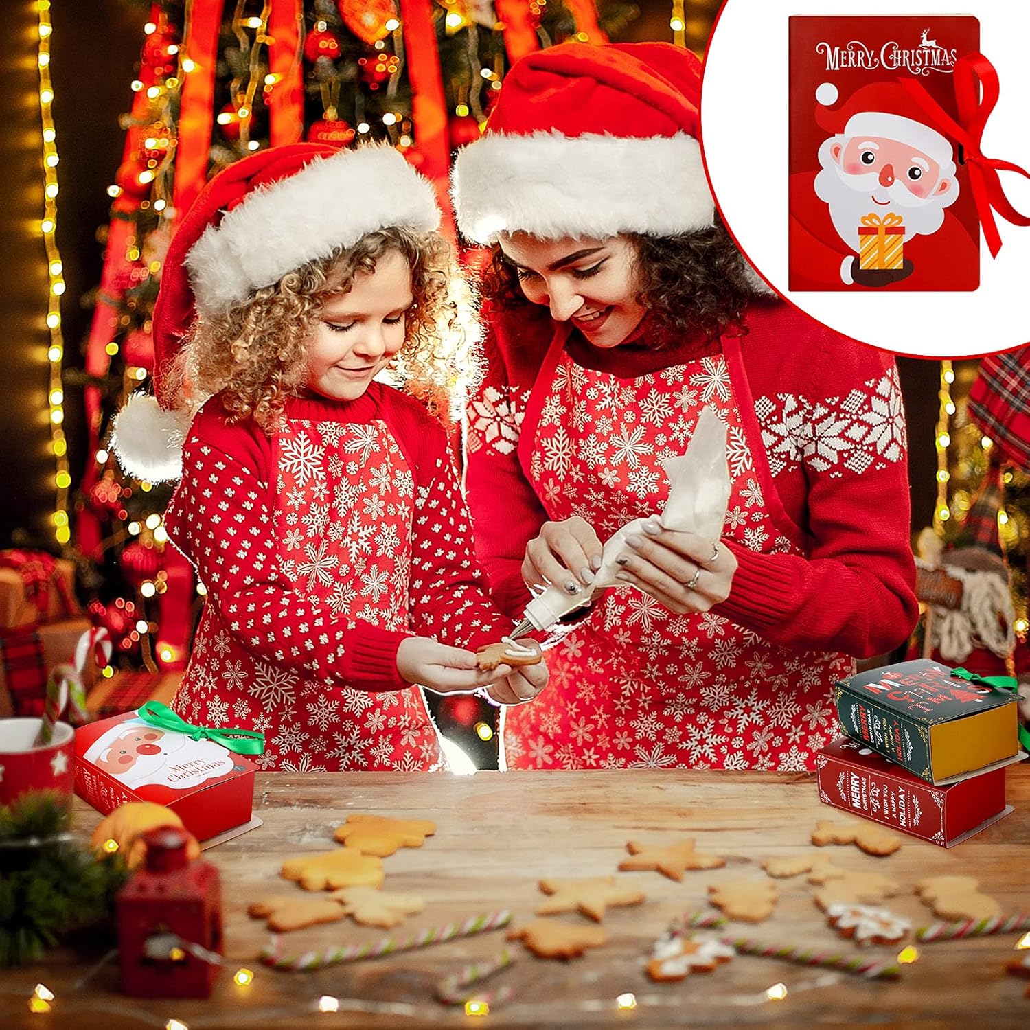 Outus 12 cajas de galletas de Navidad, cajas de chocolate para panadería, cajas para hornear, cajas de lata de galletas, cajas de golosinas para