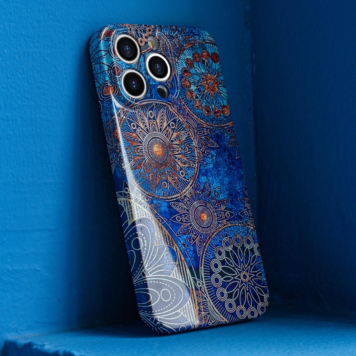 Funda de teléfono para iPhone 14 Pro Max, funda ligera de mandala bohemia para PC, protección contra caídas, funda bohemia para teléfono, soporte
