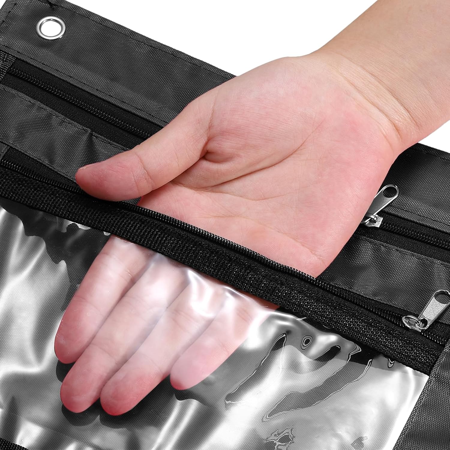 PATIKIL Estuche expandible para lápices de 3 anillos, paquete de 6 unidades, tela Oxford de gran capacidad con cremallera, estuche para oficina y