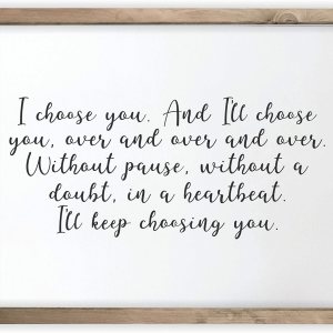 Letrero de pared de madera rústica enmarcado con texto en inglés “I Choose You” (12 x 15 pulgadas) Letrero de pared de madera rústica enmarcado con texto en inglés “I Choose You” (12 x 15 pulgadas)
