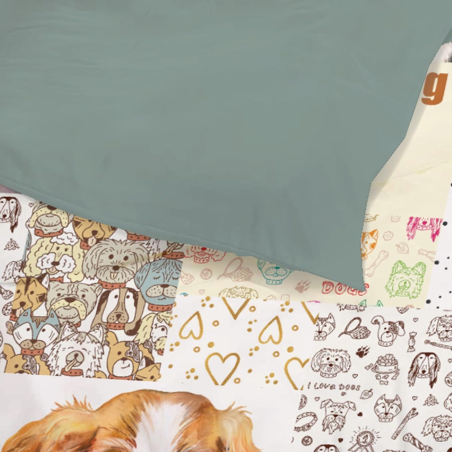 KAWAII BLANKET I Just Freaking Love Dog – Juego de funda de edredón de microfibra tamaño King individual de 3 piezas para niños y mujeres, juego de