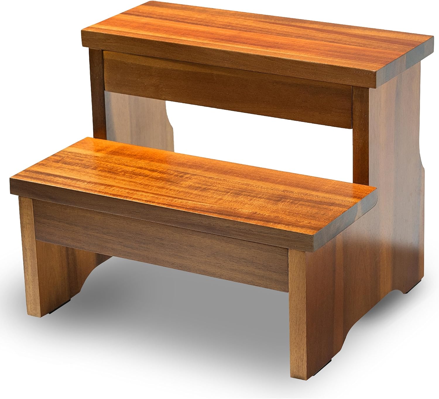 Taburete de madera de dos escalones, taburete resistente de 2 escalones para adultos y niños, soporta hasta 450 libras para Kichenbañomesita de