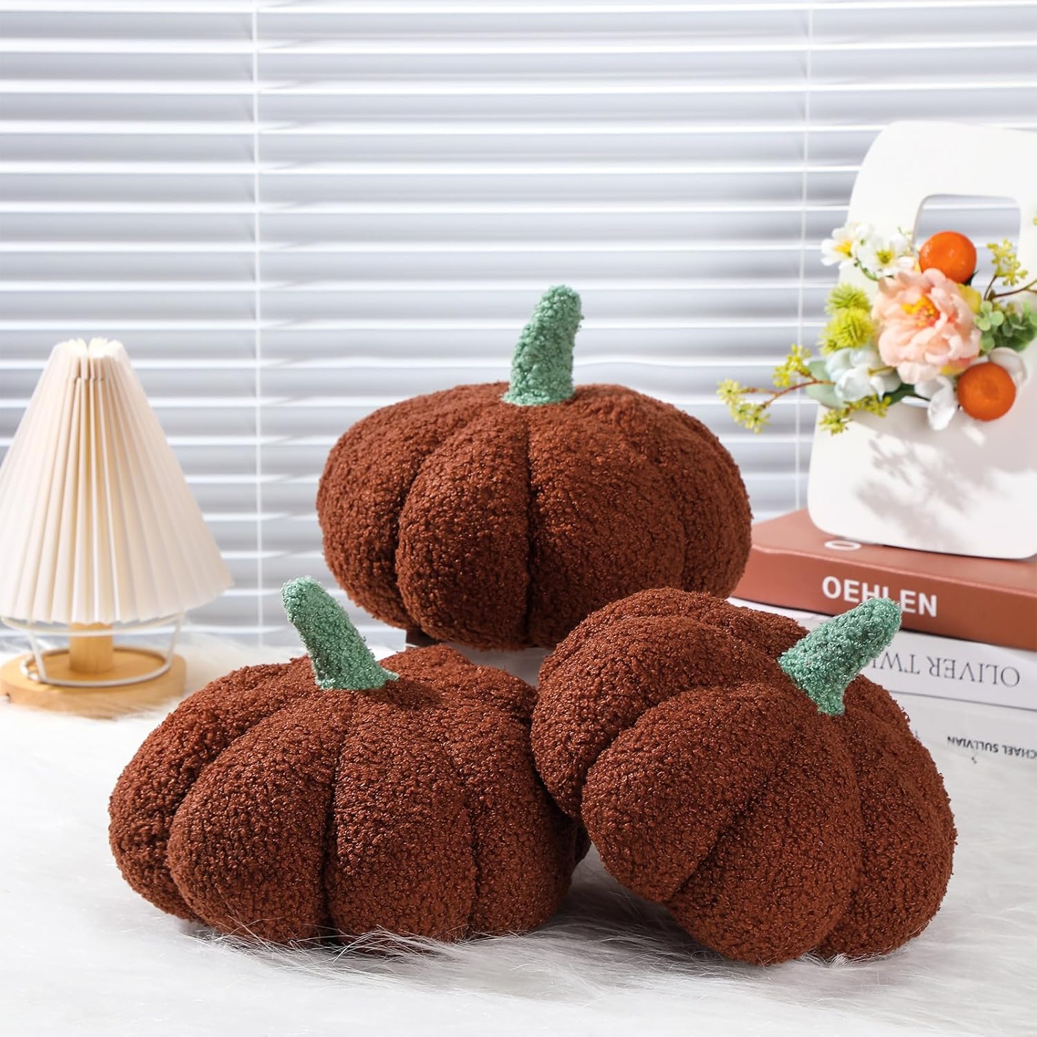 Namalu 3 cojines de calabaza de Acción de Gracias, cojines de calabaza 3D, cojín de calabaza para sofá, decoración del hogar para automóvil,