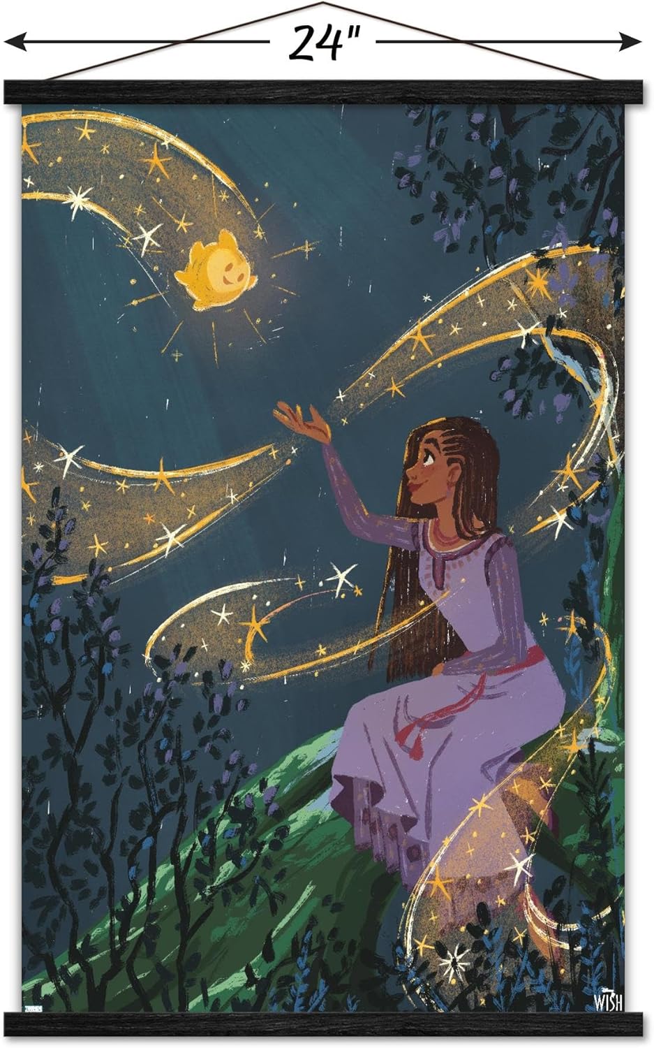Trends International Disney Wish – Póster de collage 2 (Asha & Star), 22.37 x 34.00 pulgadas, paquete de impresión y colgador negro
