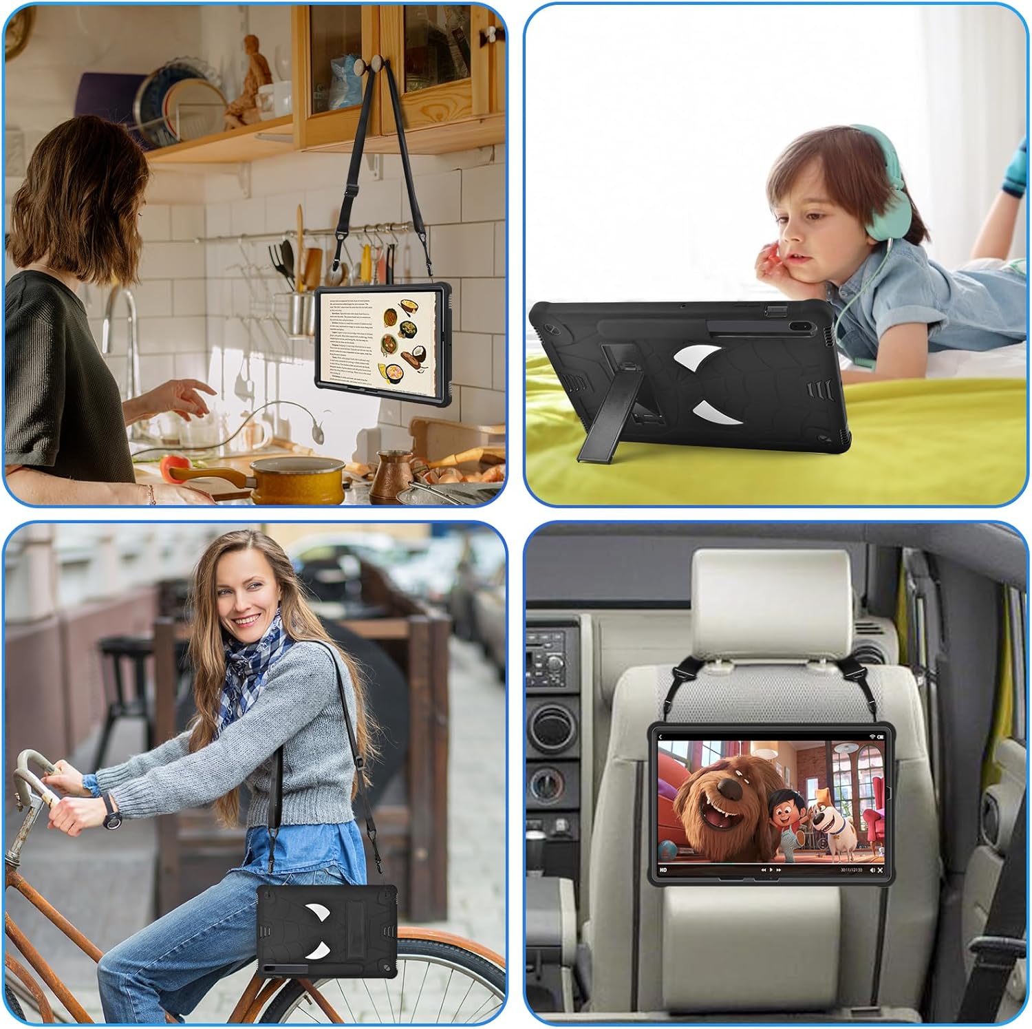 DETUOSI Funda para tablet Samsung Galaxy Tab S7 FE 5G, S8 Plus, S7 Plus, 12.4 pulgadas, funda protectora resistente para niños con soporte plegable