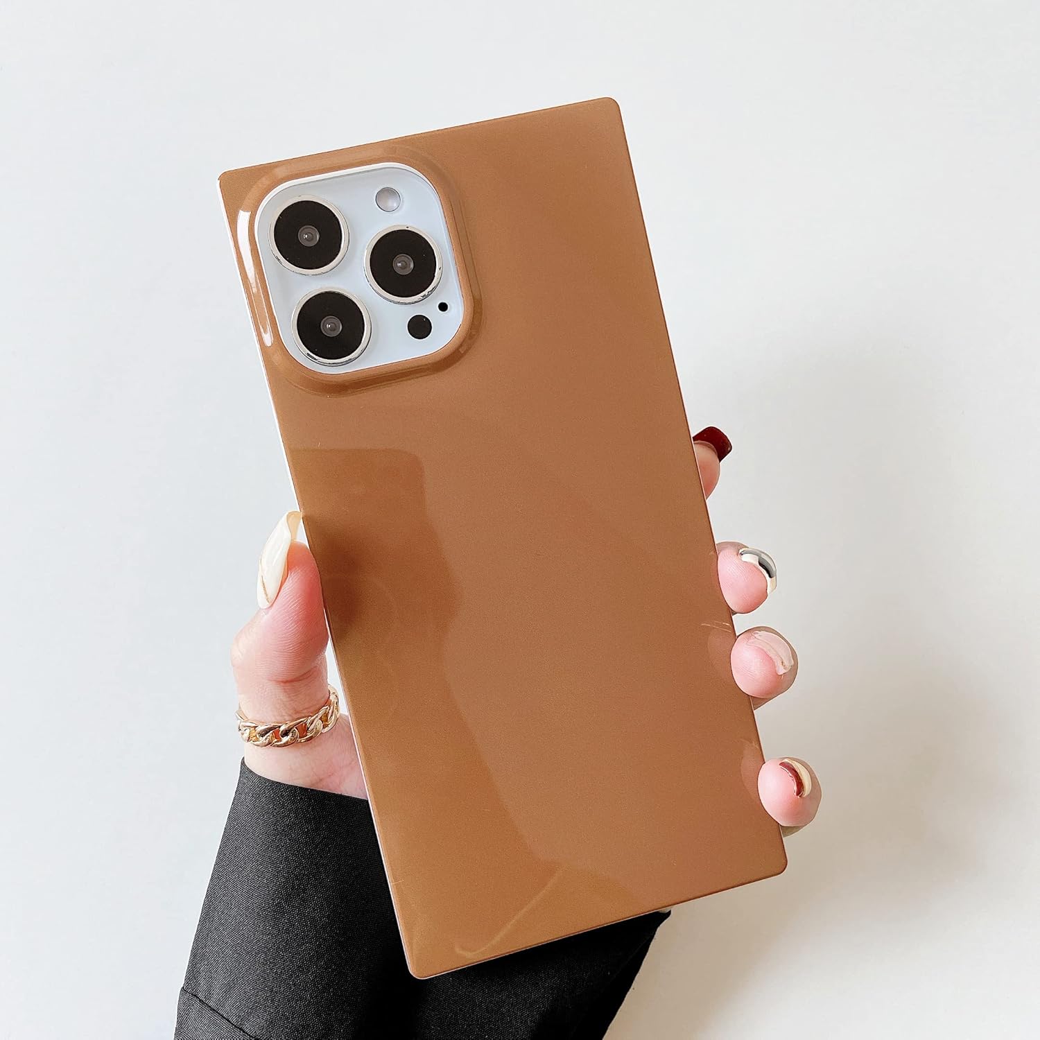 Cocomii Funda cuadrada compatible con iPhone 14 Pro, compatible con MagSafe, lujosa, delgada, brillante, color sólido, neutros atemporales, fácil de