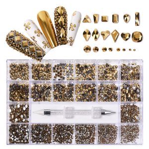 Kit de diamantes de imitación para uñas, decoración de uñas con lápiz de cera, kit de diamantes de imitación AB planos para manualidades, piedras Kit de diamantes de imitación para uñas, decoración de uñas con lápiz de cera, kit de diamantes de imitación AB planos para manualidades, piedras