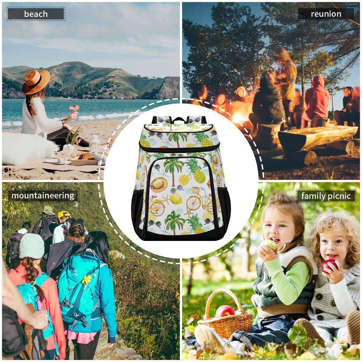 Mochila enfriadora a prueba de fugas, bolsa térmica térmica de almuerzo, 30 latas, refrigeradores de campamento para picnic, playa, viajes por