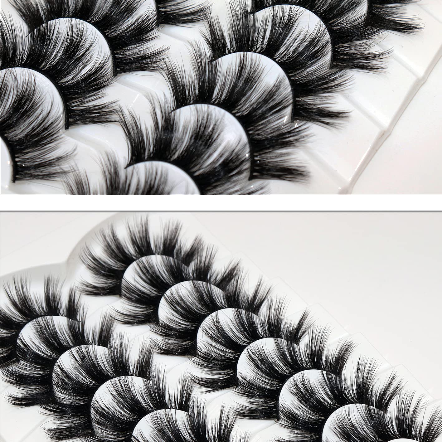 Veleasha – Paquete de 7 pares de pestañas imitación visón de 0.787pulgadas de largo (20 mm). Pestañas postizas hechas a mano, suaves y espesas para