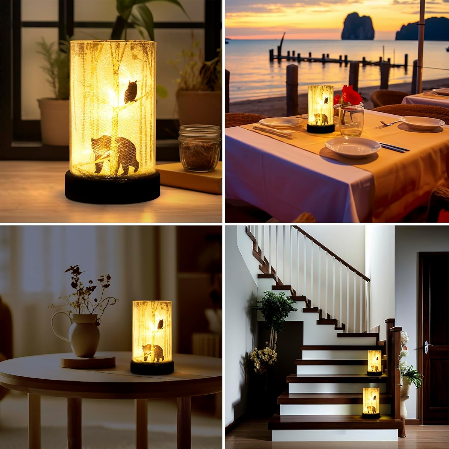 Lámpara de mesa a pilas, lámparas inalámbricas para decoración del hogar, luz nocturna a pilas con bombilla LED, luces decorativas para sala de