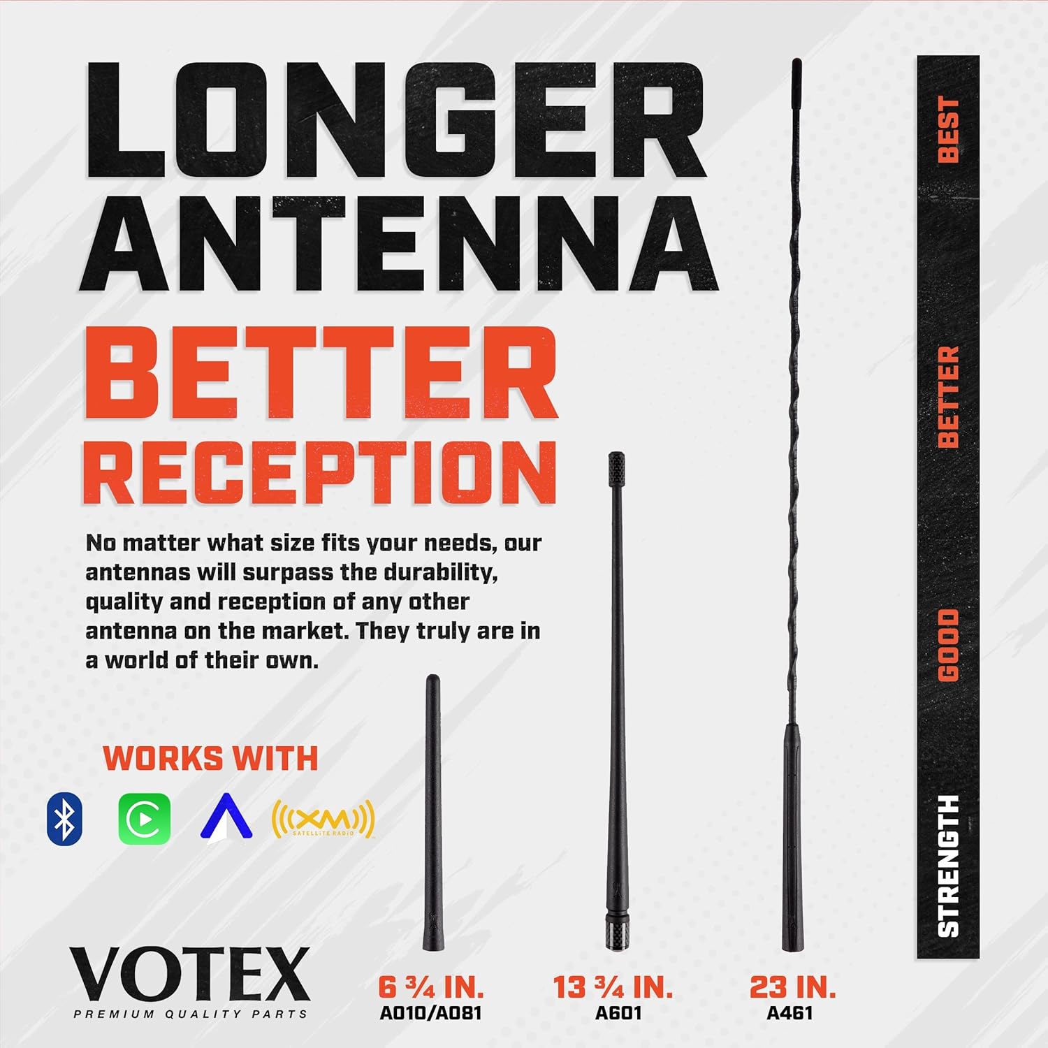 AntennaMastsRus – La original de 6 34 pulgadas es compatible con Chevrolet Silverado 2500 (2020-2024) – Antena de goma corta a prueba de lavado de