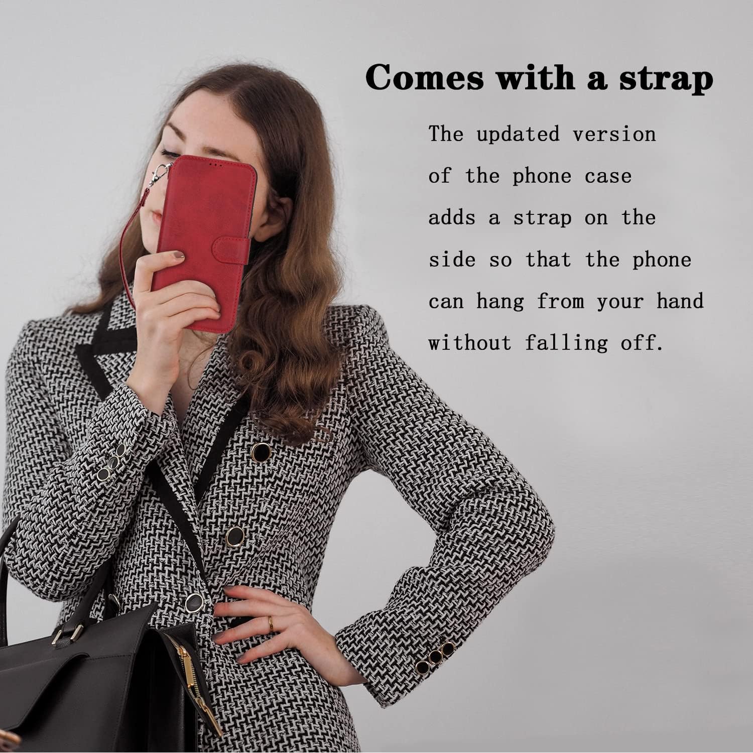 Havaya Funda tipo cartera para iPhone 14 con tarjetero para iPhone 13, funda abatible con ranuras para tarjetas de crédito y correa para la muñeca,