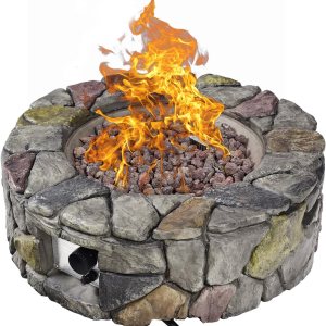 Giantex – Fogata de gas (28 pulgadas, 40,000 BTU para exteriores con piedra natural, cubierta, certificación ETL, quemador de gas de acero Giantex – Fogata de gas (28 pulgadas, 40,000 BTU para exteriores con piedra natural, cubierta, certificación ETL, quemador de gas de acero