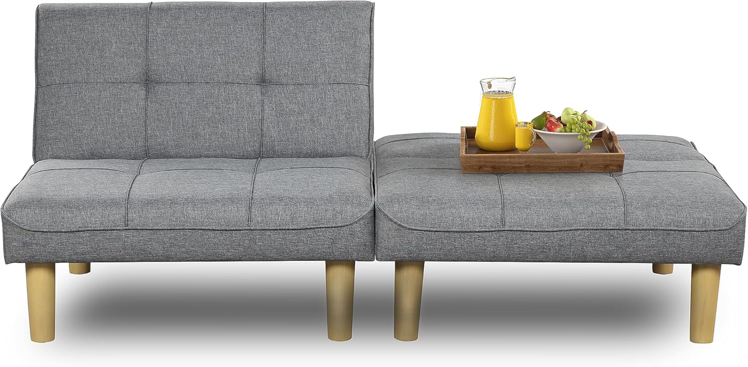 KAIRUITUCH Mini futón sin brazos, respaldo ajustable, sofás pequeños convertibles, sofás esquineros para espacios pequeños, sala de estar,