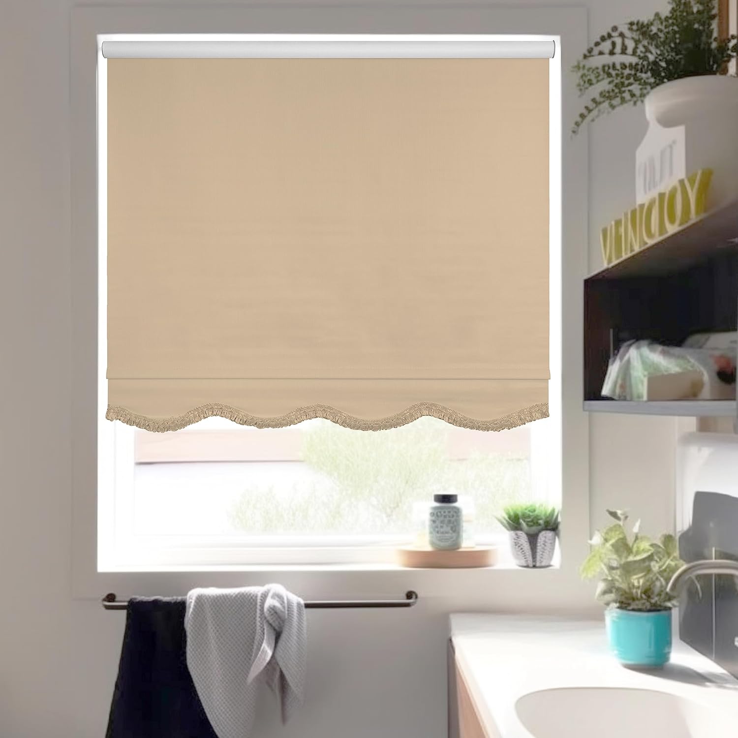 CHICOLOGY Persianas enrollables opacas personalizadas, sin cordón, para el hogar, tratamientos de ventana, persianas de puerta, persianas opacas,
