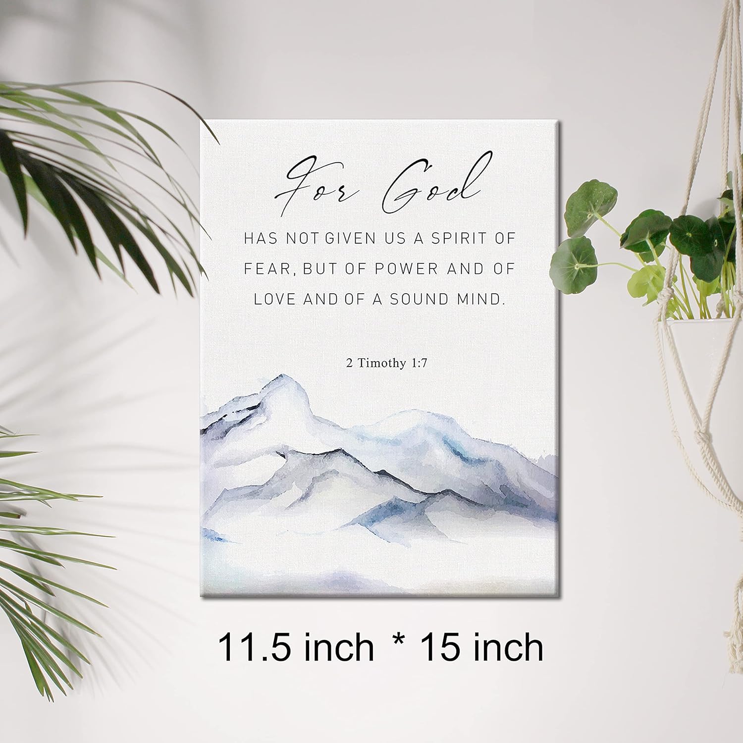 Lienzo decorativo cristiano para pared, con texto en inglés For God Has Not Given Us the Spirit of Fear 2 Timoteo 2 Timoteo 17 (For God Has Not