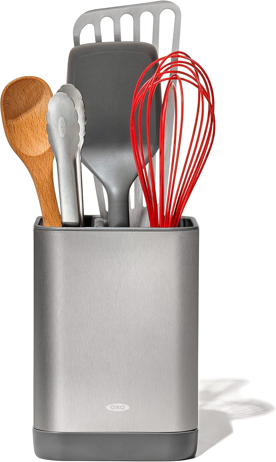 OXO Good Grips – Organizador ajustable de acero inoxidable, soporte pequeño para utensilios