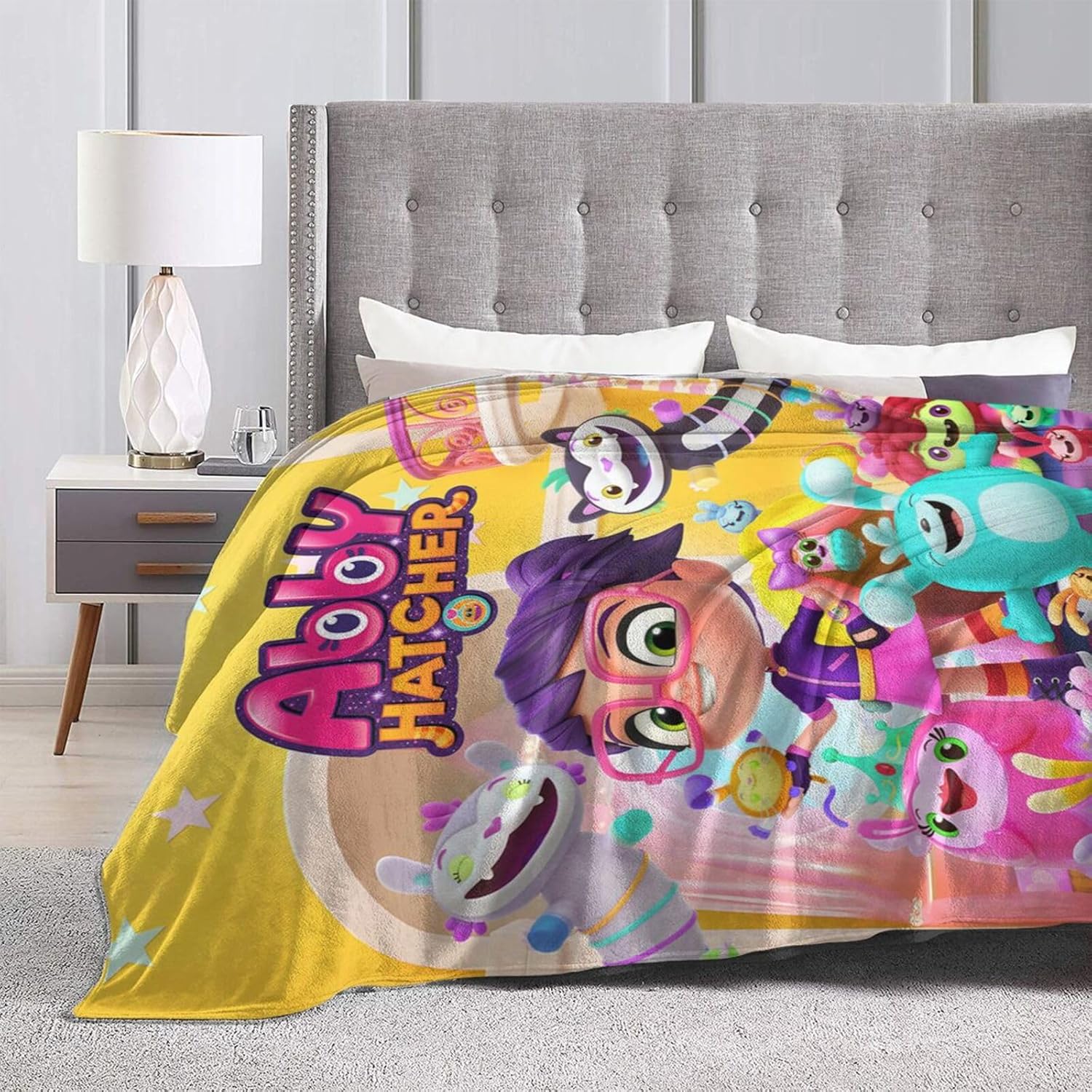 Ab-by Hat-Cher – Manta de forro polar con impresión 3D para el hogar, para sofá, cama, acogedora, ultrasuave, 40 x 30 pulgadas