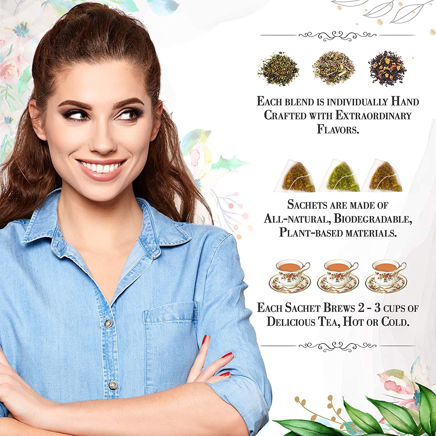 La Tea Dah Caja de regalo surtida de té  Nueve sabores de bolsas de té surtidas de primera calidad, mezcladas en los Estados Unidos  Muestra de té