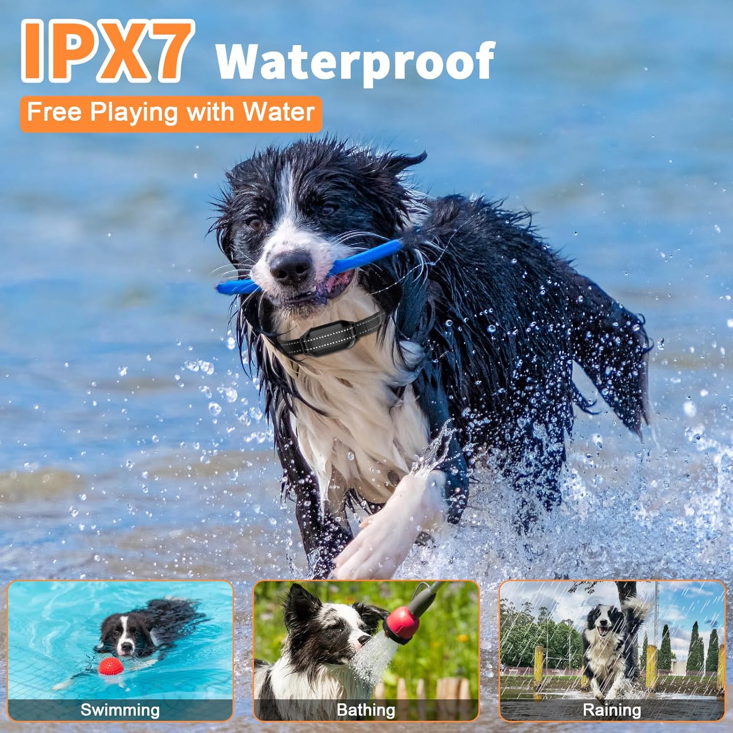 Collar de choque para perros para 2 perros collar de entrenamiento de perros de 3300 pies con control remoto actualizado IPX7 impermeable collar
