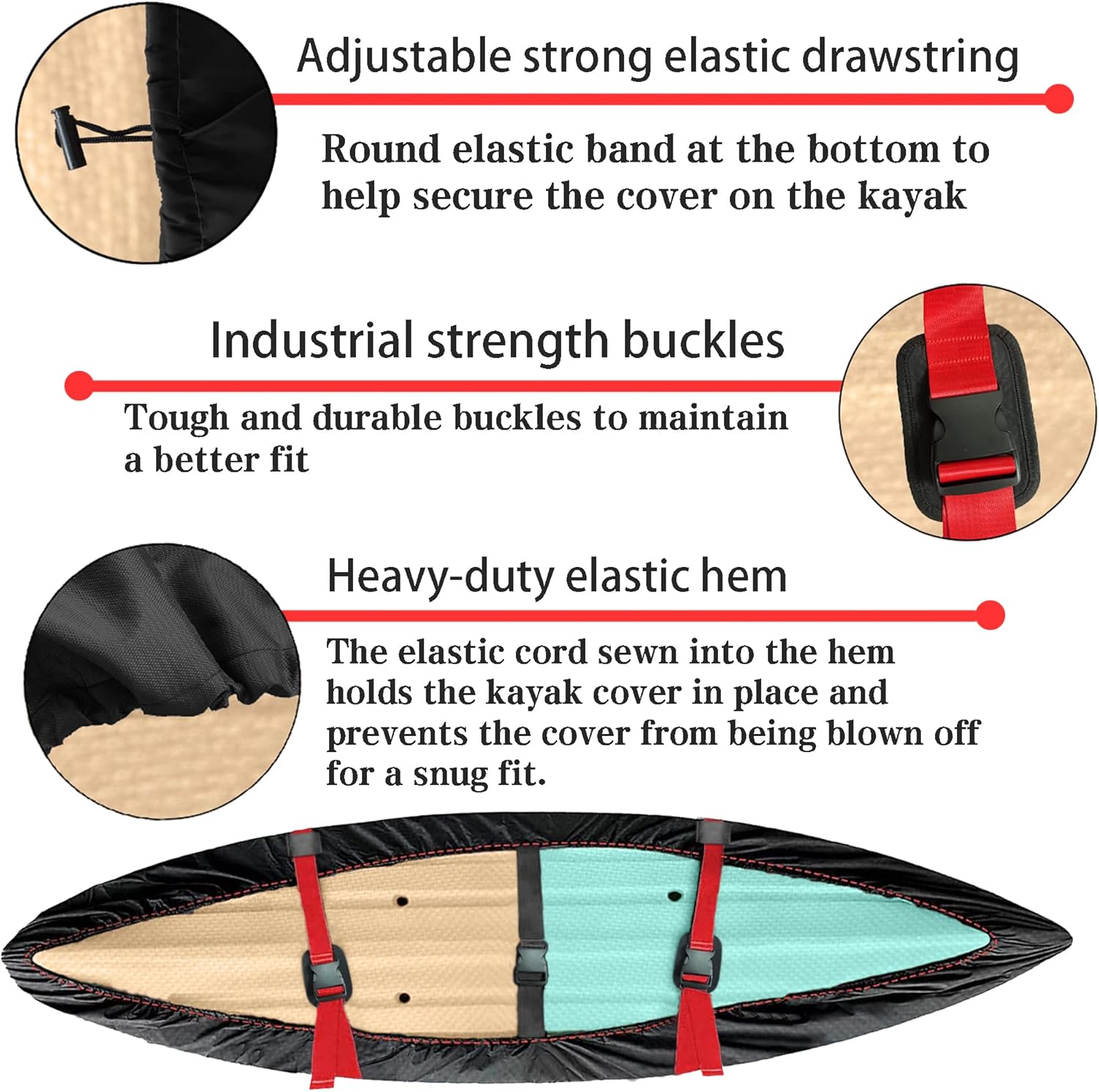 Guardian Vanguard Funda para kayak de 12 pies, 600D resistente 100% impermeable, cubierta contra el polvo, cubierta protectora contra el polvo,